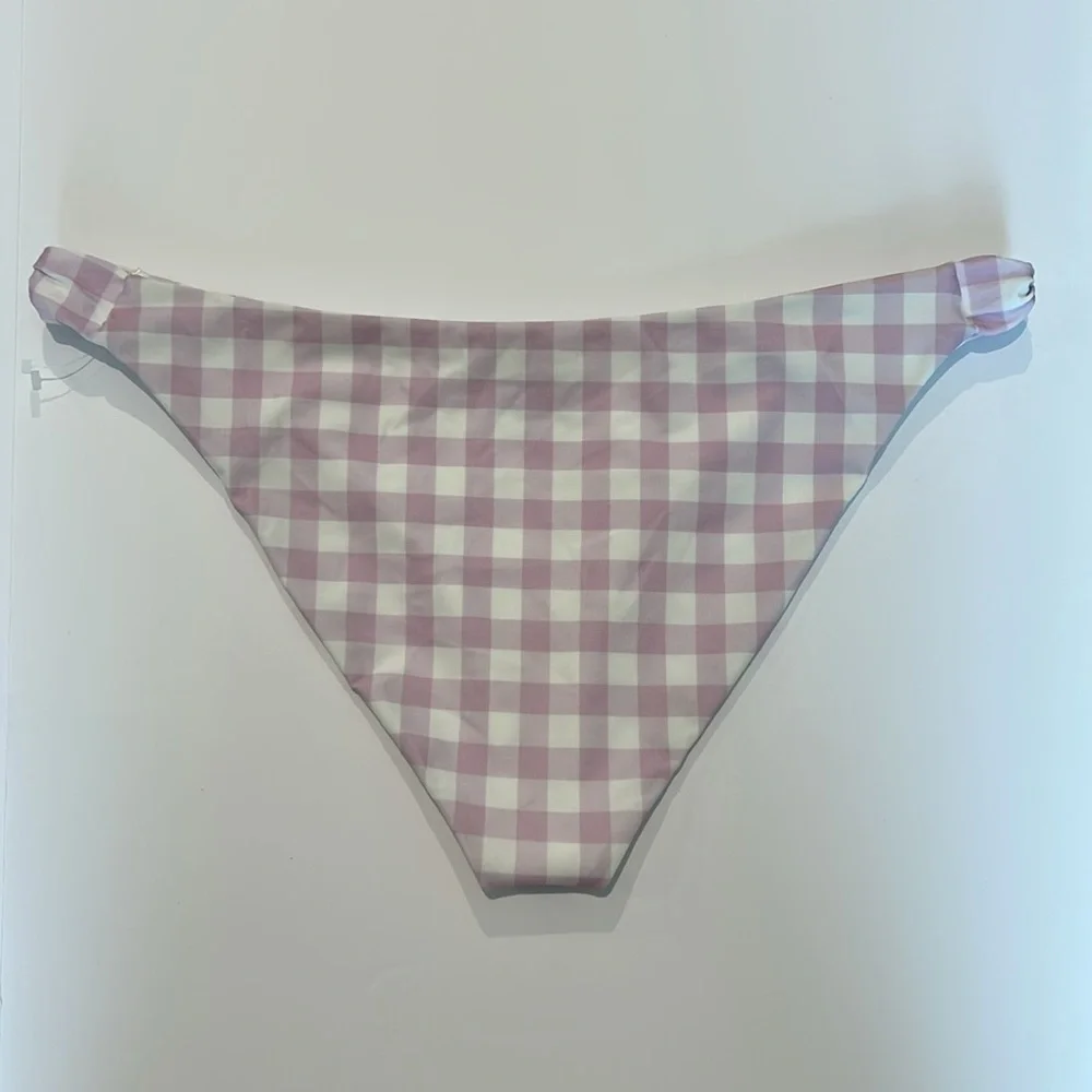 Lovers + Friends purple gingham check bikini swim bottom size Large - Picture 4 of 5